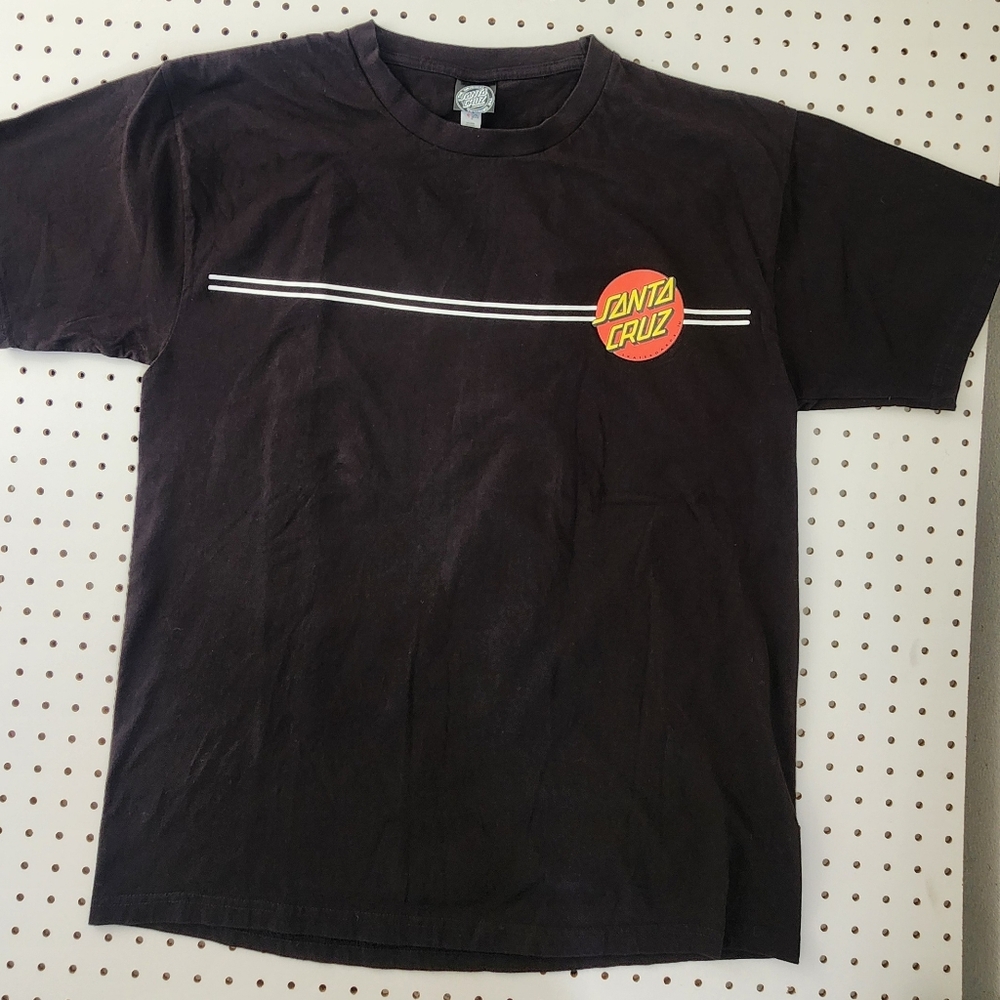 Santa Cruz Skateboards Shirt XL Black Classic Dot Y2K Alstyle Skater Tee